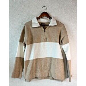 Chaps Beige and White Pullover and Pants Set - Size Top Small | Pants Medium